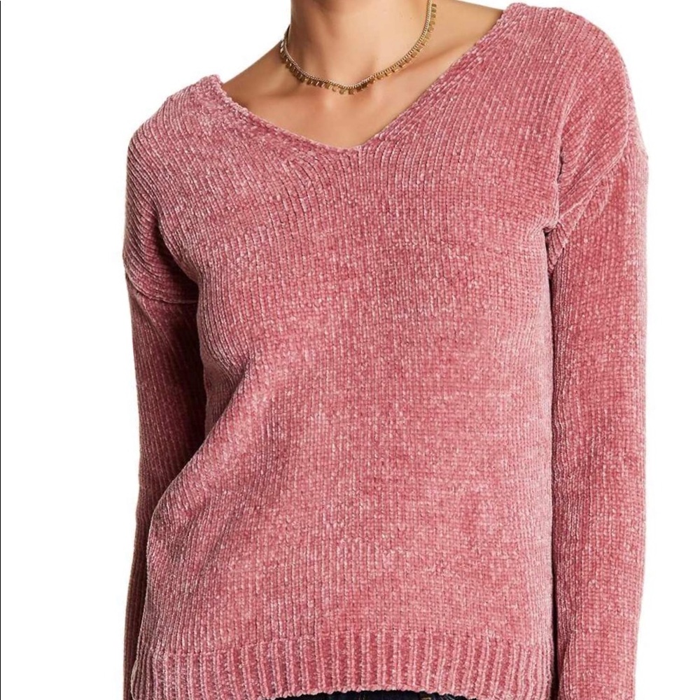 Breathless Women Chenille Sweater Twist Back